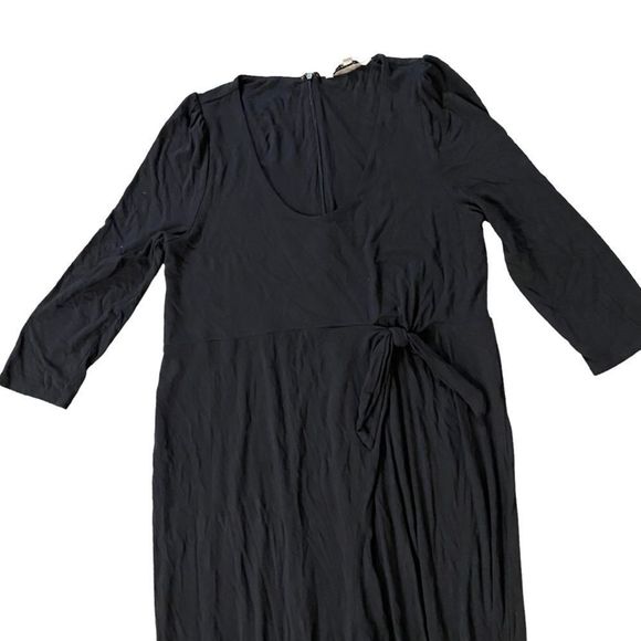 The Nines by HATCH™ Sz Lg 3/4 Sleeve Tie Waist Maternity Jumpsuit Black - Picture 4 of 8